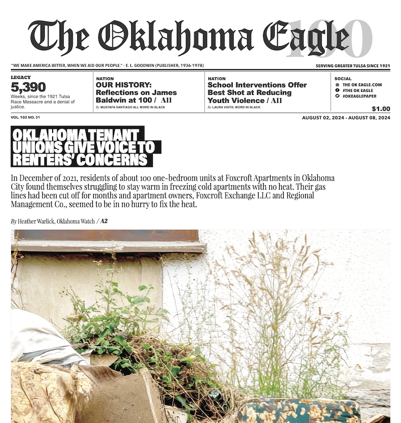 Housing Crisis, All-Black Towns, Black Towns, Oklahoma Black Towns, Historic Black Towns, Gary Lee, M. David Goodwin, James Goodwin, Ross Johnson, Sam Levrault, Kimberly Marsh, John Neal, African American News, Black News, African American Newspaper, Black Owned Newspaper, The Oklahoma Eagle, The Eagle, Black Wall Street, Tulsa Race Massacre, 1921 Tulsa Race Massacre