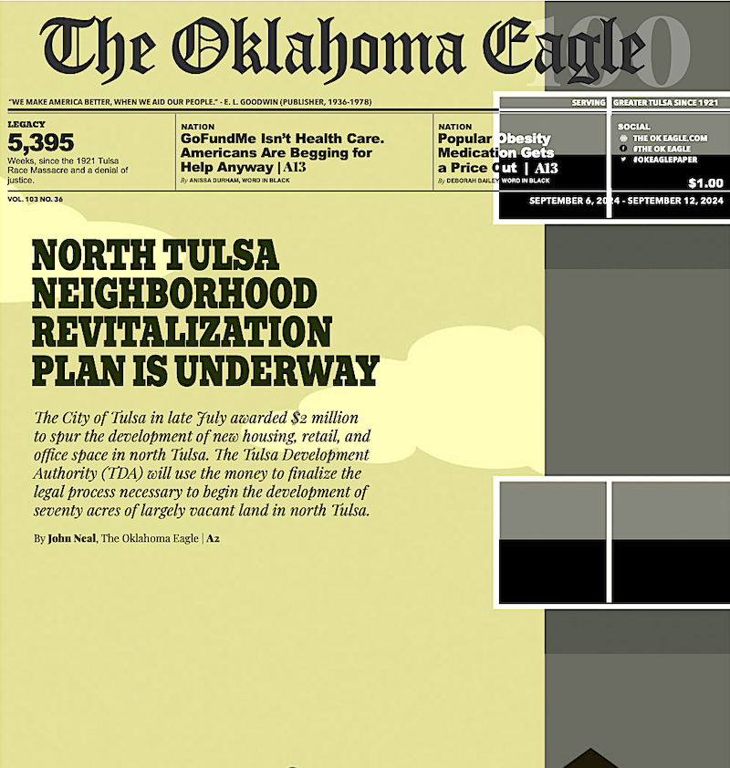 Kirkpatrick Heights, PartnerTulsa, All-Black Towns, Black Towns, Oklahoma Black Towns, Historic Black Towns, Gary Lee, M. David Goodwin, James Goodwin, Ross Johnson, Sam Levrault, Kimberly Marsh, John Neal, African American News, Black News, African American Newspaper, Black Owned Newspaper, The Oklahoma Eagle, The Eagle, Black Wall Street, Tulsa Race Massacre, 1921 Tulsa Race Massacre