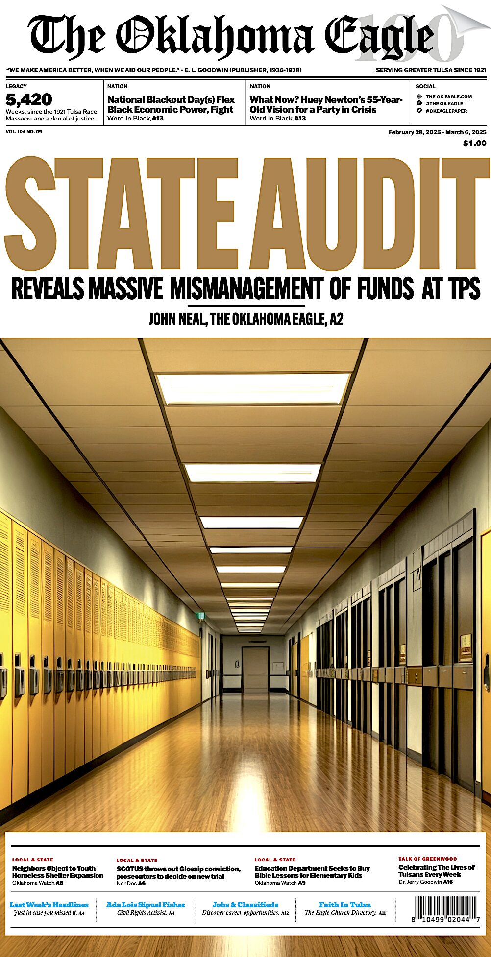 TPS, Tulsa Public Schools, TPS Audit, Jennettie Marshall, Elana Ashley, All-Black Towns, Black Towns, Oklahoma Black Towns, Historic Black Towns, Gary Lee, M. David Goodwin, James Goodwin, Ross Johnson, Sam Levrault, Kimberly Marsh, John Neal, African American News, Black News, African American Newspaper, Black Owned Newspaper, The Oklahoma Eagle, The Eagle, Black Wall Street, Tulsa Race Massacre, 1921 Tulsa Race Massacre