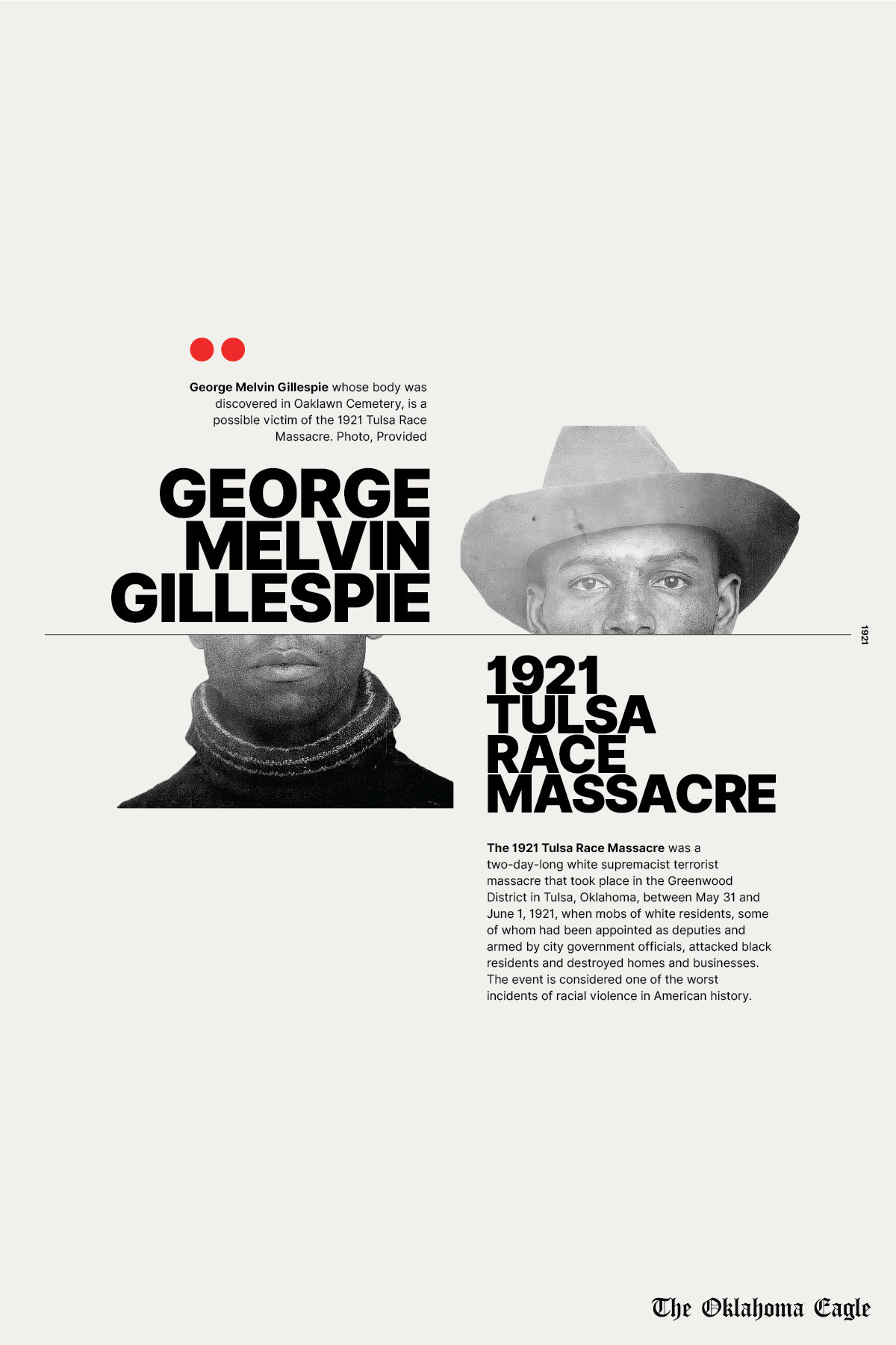 George Melvin Gillispie,Black Towns, Oklahoma Black Towns, Historic Black Towns, Gary Lee, M. David Goodwin, James Goodwin, Ross Johnson, Sam Levrault, Kimberly Marsh, John Neal, African American News, Black News, African American Newspaper, Black Owned Newspaper, The Oklahoma Eagle, The Eagle, Black Wall Street, Tulsa Race Massacre, 1921 Tulsa Race Massacre