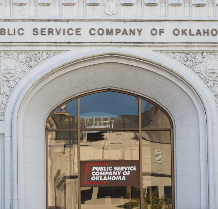 The PSO building entry in Tulsa.